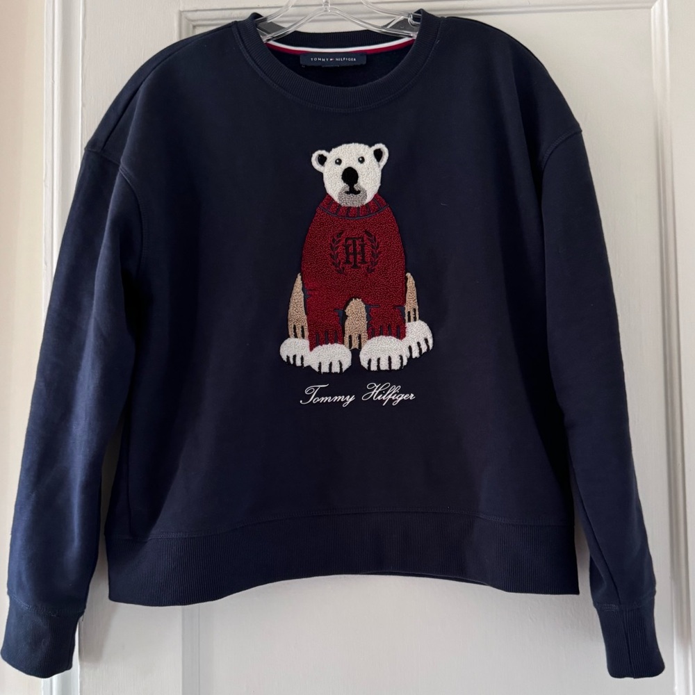 Tommy Hilfiger Red Polar Bear Sweater Preppy Academia - Picture 4 of 8